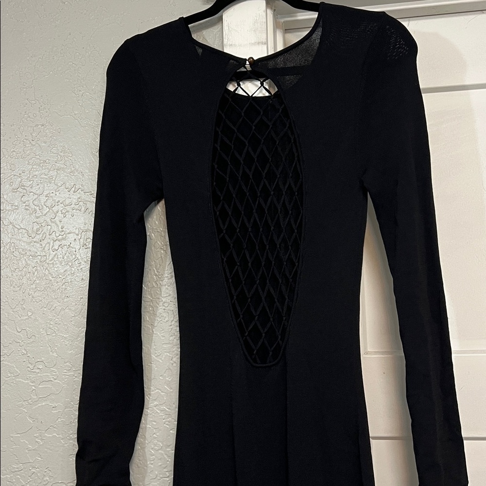STAUD SUZEL BLACK KNIT LONG SLEEVE MAXI DRESS SMALL - Picture 7 of 14